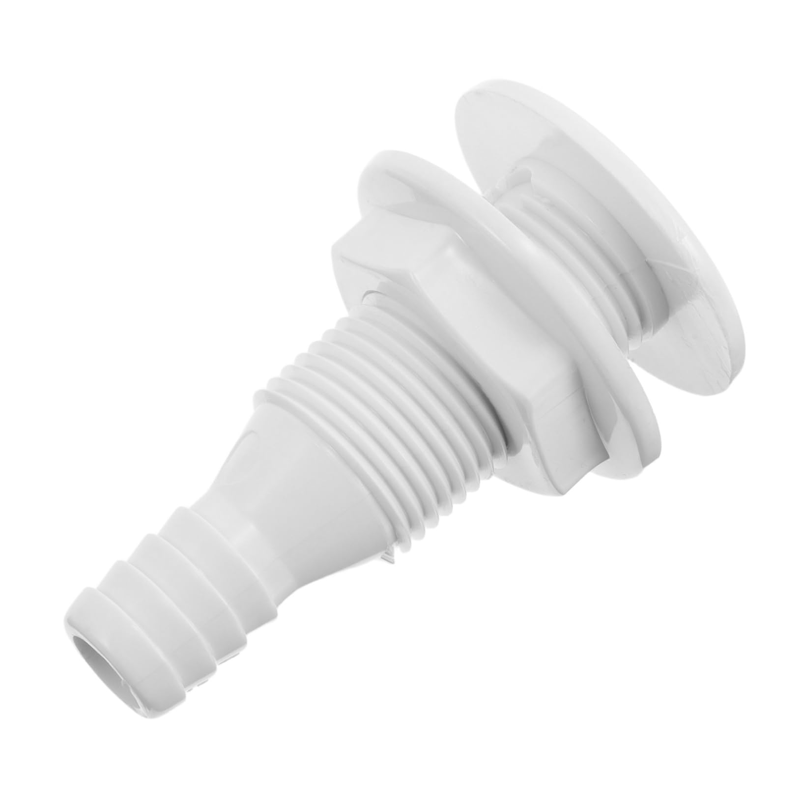 BESTonZON Marine Drain Boat Hose Fitting Marine Water Outlet Drain Boats Fitting Marine Scupper Drain Water Outlet Fitting Thru-Hull Drain Vent Bilge Pump Thru-Hull Fitting Plastic White