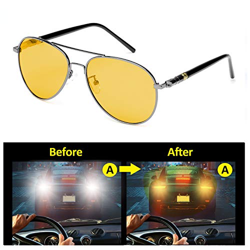 SODQW Night Vision Glasses for Women Men Anti Glare Night Driving Glasses Polarized Yellow Lens for Night Time3