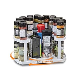 Allstar Innovations Spice Spinner Two-Tiered Spice Organizer & Holder That Saves Space, Keeps Everything Neat, Organized & Within Reach With Dual Spin Turntables