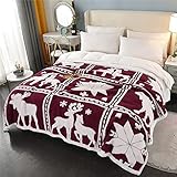 Photo Gallery pu mei coperta reversibile in pile sherpa, soffice e soffice, per divano, letto (rosso bordeaux, 203 x 228 cm) Photo Gallery pu mei coperta reversibile in pile sherpa, soffice e soffice, per divano, letto (rosso bordeaux, 203 x 228 cm)
