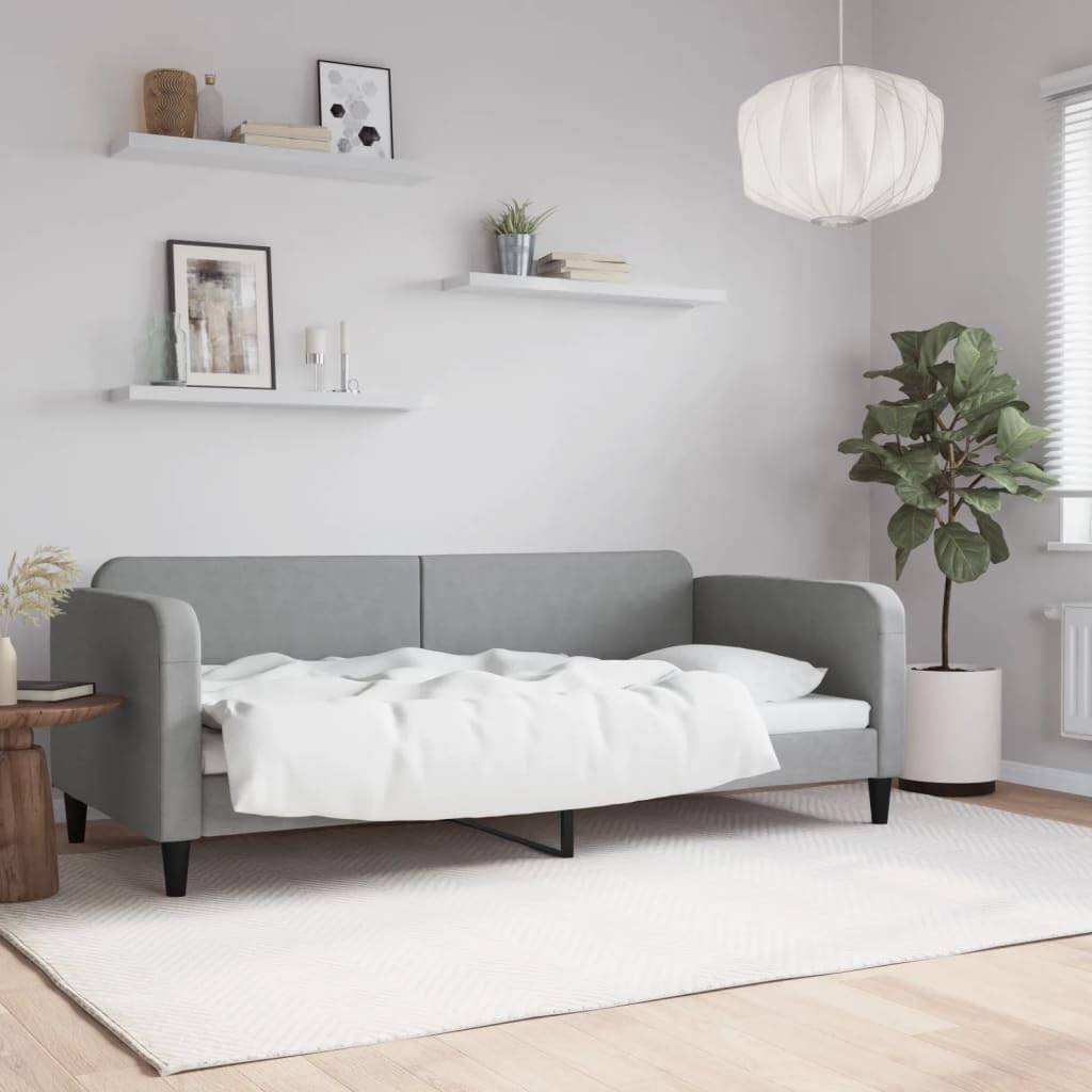 Rozkładana 2w1 z tkaniny do salonu i sypialni Szary 90x200 cm