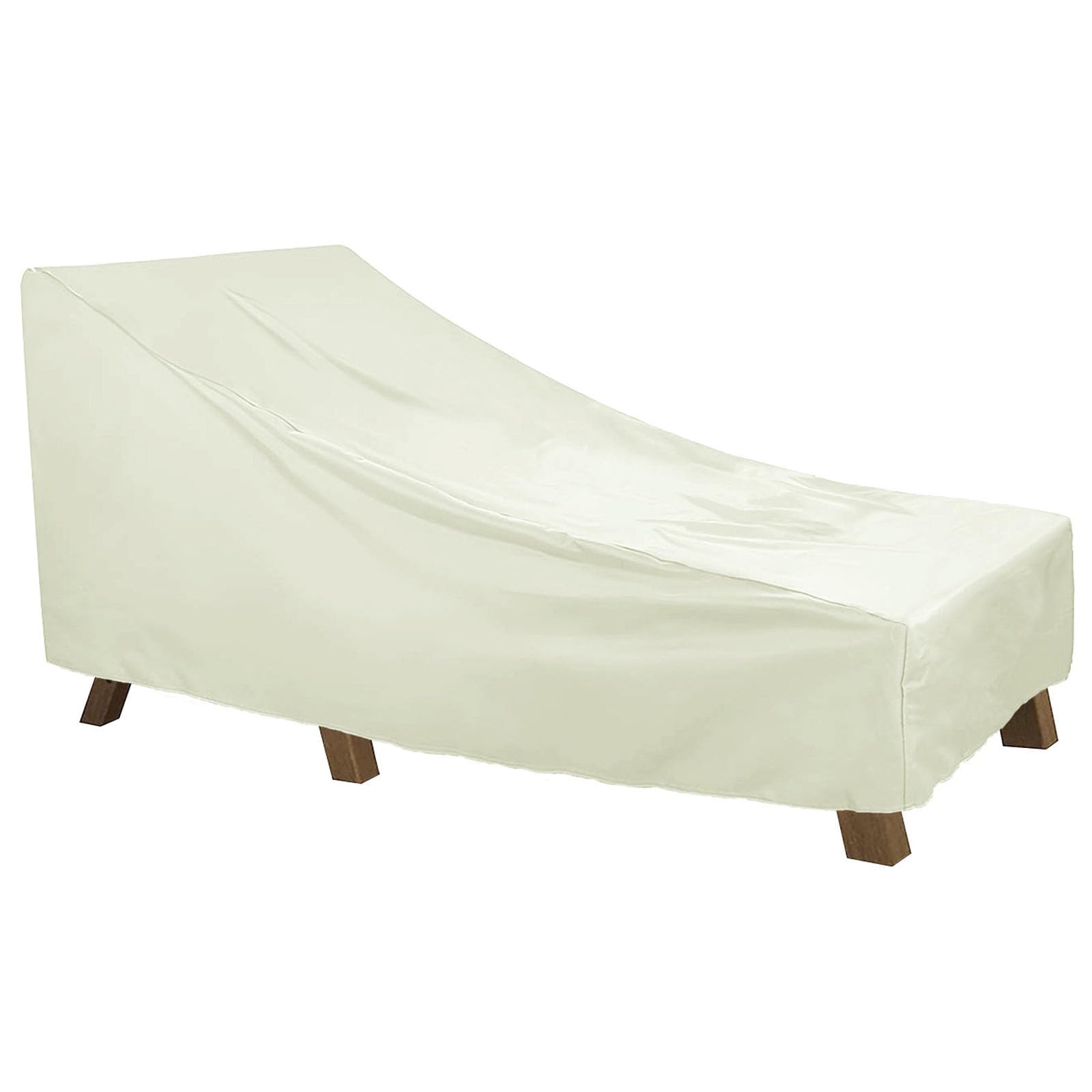 HYPIQQ garden lounger cover waterproof protective cover for sun lounger winterproof cover loungers deck chair cushion garden furniture tarpaulin,Beige,208 * 76 * 41CM