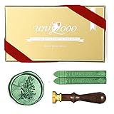 UNIQOOO Botanical Floral Wax Seal Stamp for Wedding Invitation, Gift Wrap, DIY (Rosemary Kit)