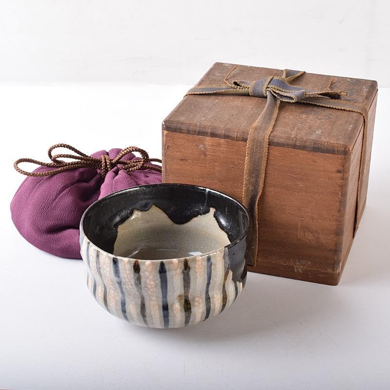 逢絢亭・茶道具 茶碗 杣山焼 色絵 春草の図 杣山契月 共箱入り