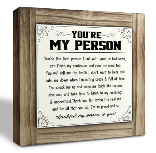 Thank You Gifts Youre My Person Poem Box Wood Plaques Desk Dcor Anniversary Poem for Home Decor Valentines Gift Wife Gift Husband Gift Friendship Gift for Best Friend Romantic Gift for Her