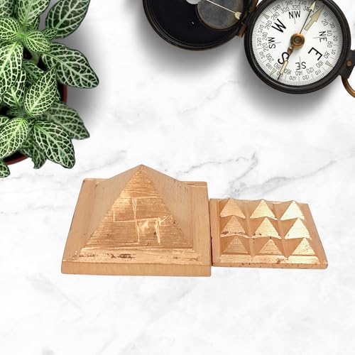 Image of Plus Value Pure Copper Vastu Pyramid Vaastu Shastra Remedies for Positive Energy at Home & Office (Size 1 Inch, 3pcs)