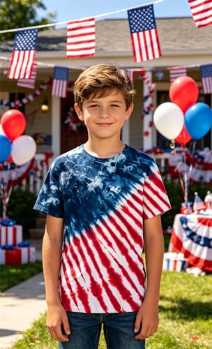 Image of Boys Tie Dye Shirt Size 4-14 Hippies Senior Rainbow Tees T Shirts for Kids | Tees T shirts for Kids