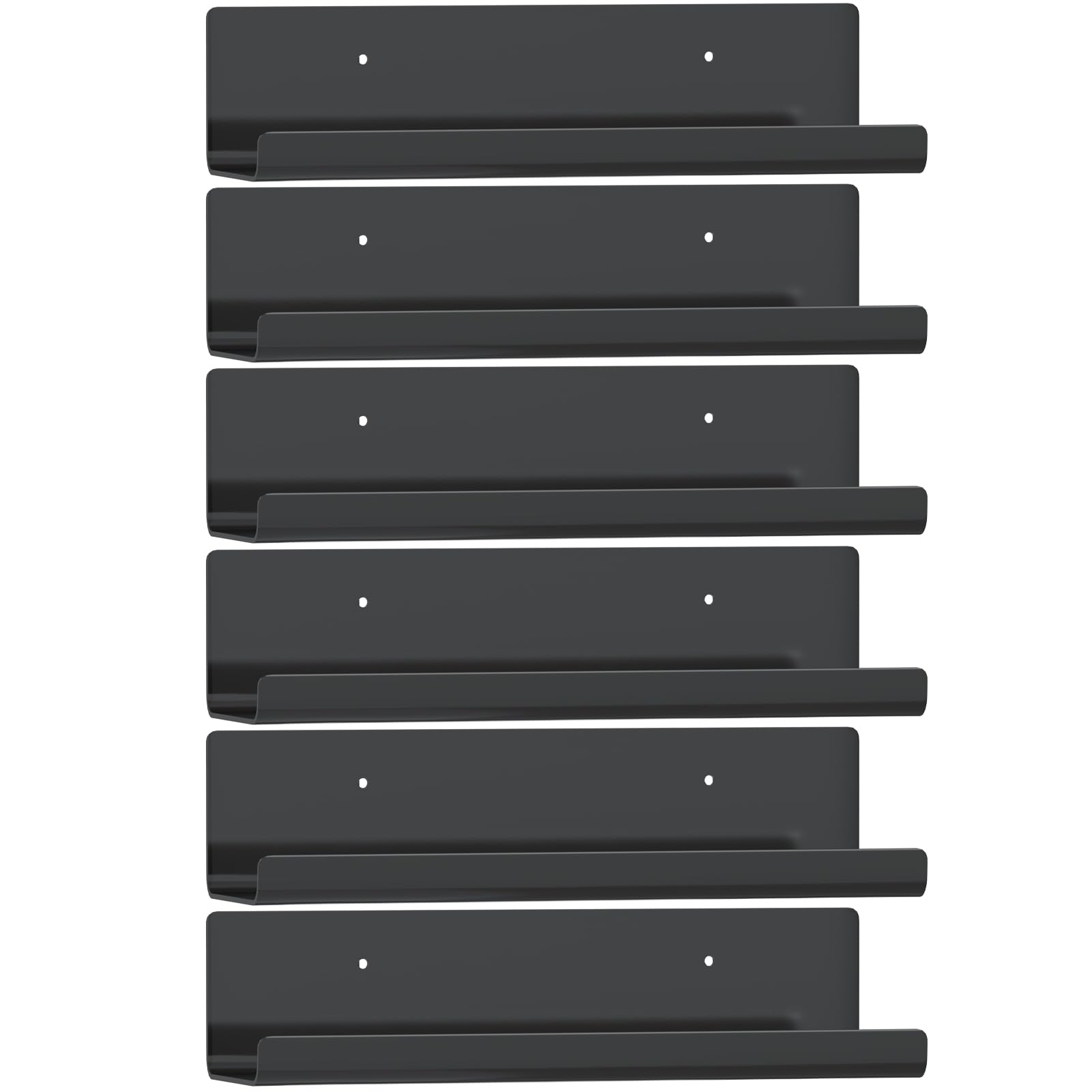 WELDUN Floating Shelves, Set of 6 Wall Mounted Shelf, Picture Ledge Display, Decorative Wall Shelves for Living Room Bedroom