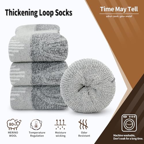 Image of Time May Tell Mens and Womens Merino Wool Hiking Cushioning Socks For Outdoor Wool-Socks-For-Men 3 Pack