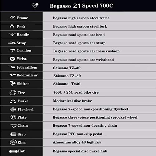 26 Inch Steel Road Bike For Adult Men Women, 700C Wheel Racing Bikes For Adults Mens Womens, 21-Speed Full Suspension Specializeds Race Bicycle For &Cruiser, Hybrids City Bicycle (Black, One Size) #TOP5