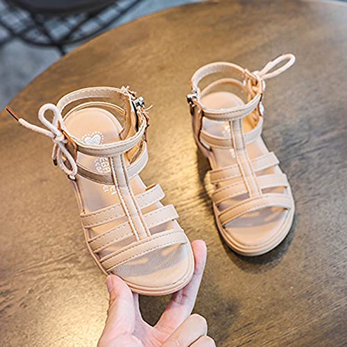 Kids Sandals Girls Shoes Girls Non-Slip Solid Sandals Baby Toddler Sandals Kids Rubber Girl's Shoes (Khaki, 3 Big Kids)4