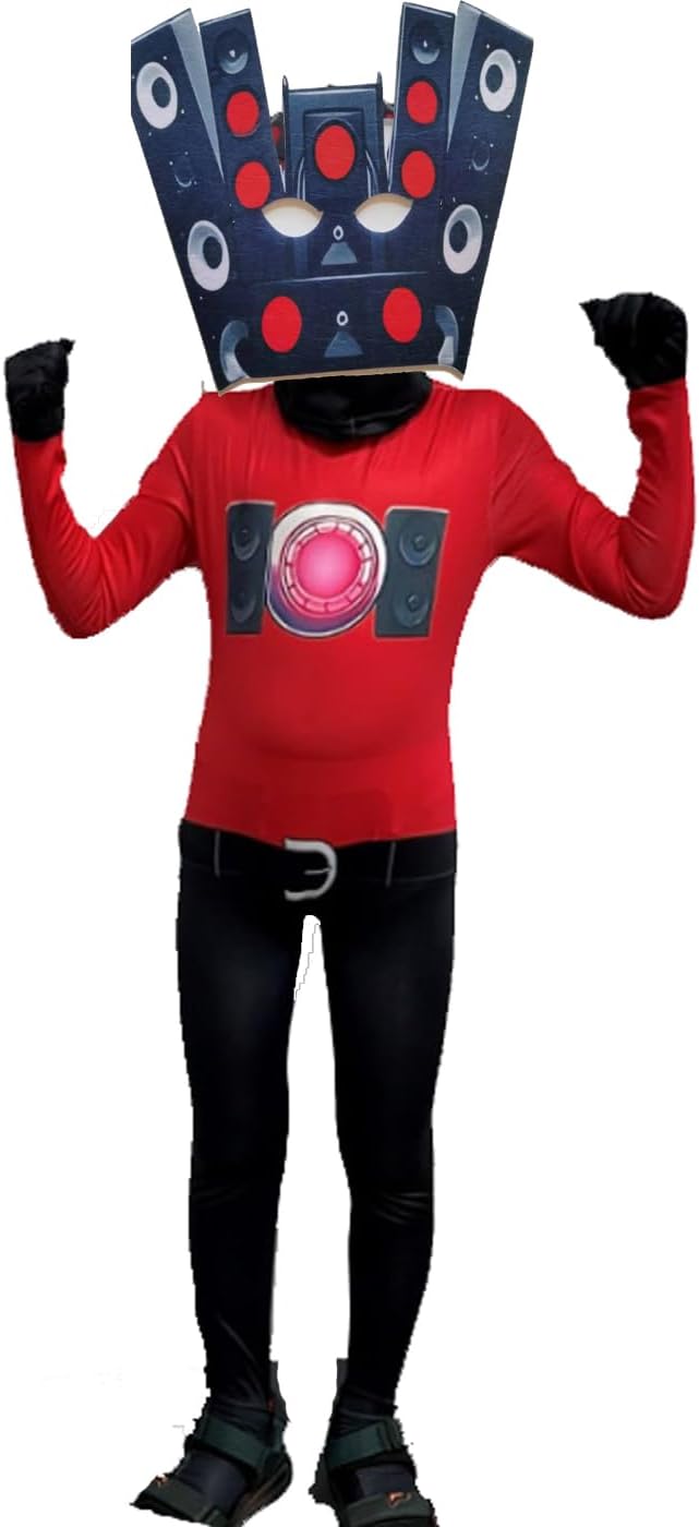 TV Camera Costume for Kids TV Man Camera Man Jumpsuit Cosplay Video Game Costumes Halloween Clothing