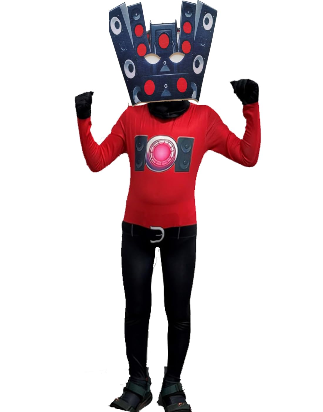 TV Camera Costume for Kids TV Man Camera Man Jumpsuit Cosplay Video Game Costumes Halloween Clothing(8-9Y/140CM,TVH2)