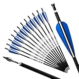 REEGOX Crossbow Bolts 16/18/20 inch Bio Crossbow Arrows with Moon Nocks and Removable Tips (Pack of 12) (20