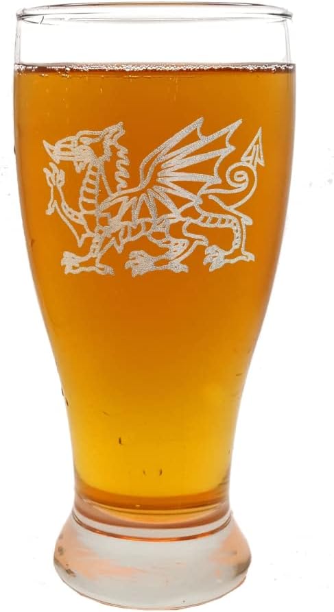 Lyoncraft PIWD01 19 oz Welsh Dragon Engraved Pint Glass