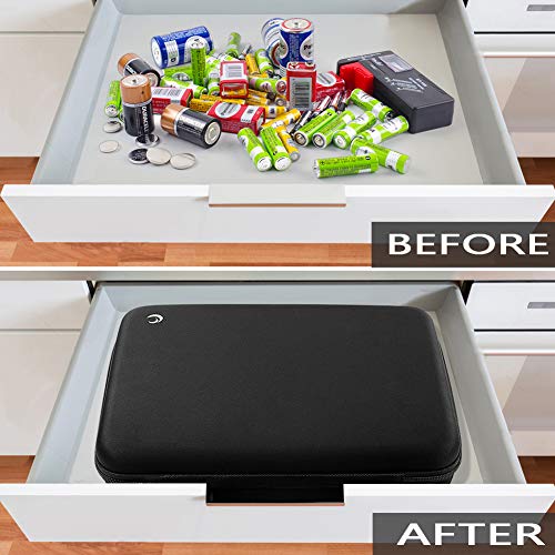 image for Comecase Hard Battery Organizer Storage Box Carrying Case Bag - Holds 