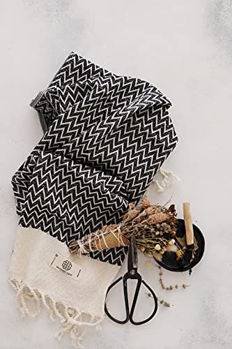 Madamelique Exclusive Hand Towels Set of 2-18 x 40 Inches - Decorative Bathroom Peshtemal Towel for Hand, Face, Hair, Yoga, Tea, Dishcloth, Kitchen and Bath - 100% Pure Cotton (Black) - Image 7