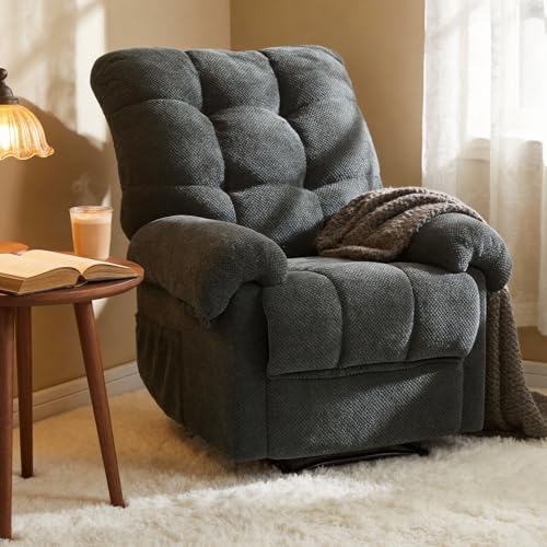 Sillón reclinable con almacenamiento Gris oscuro miniatura 3