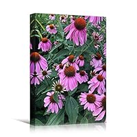 Canvas Wall Art Pink Fields Bohemian Colorful Floral Group Multicolor Photography - 12x18 inches