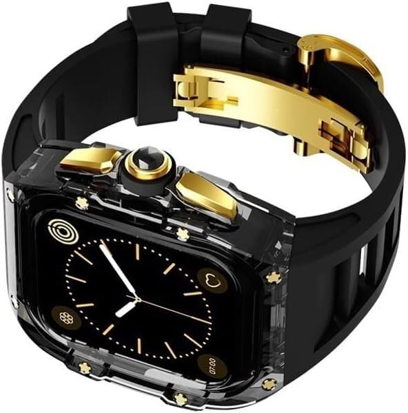 Bracelet caoutchouc Apple Watch 45mm antichoc transparent kit de protection intégrale