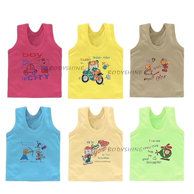 Bodypro Printed Vest Baniyan Cotton Inner Wear For Baby Summer