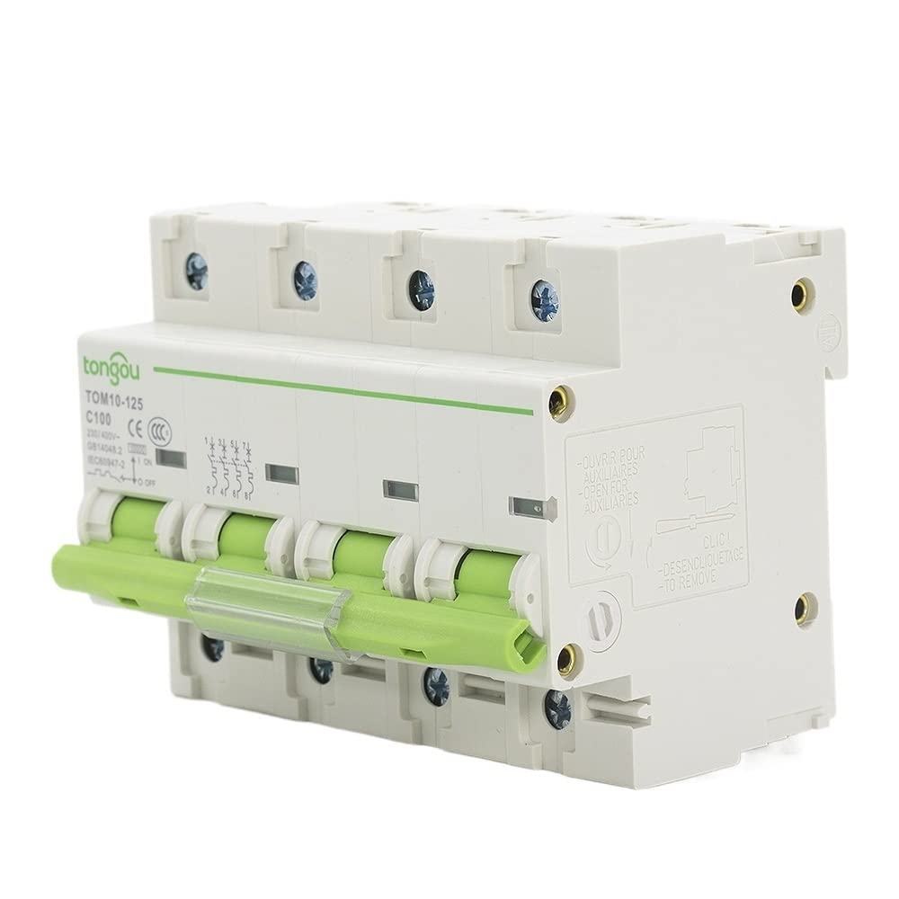 Magnetotermico 108 mm 4 polo 8 0A 100A 125A MCB 10KA Elevata capacità di rottura Curve C Interruttore automatico in miniatura Salvavita Riarmo Automatico ( Poles Number : 4 , Rated Current : 80A )
