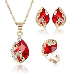 Red necklace jewelry set