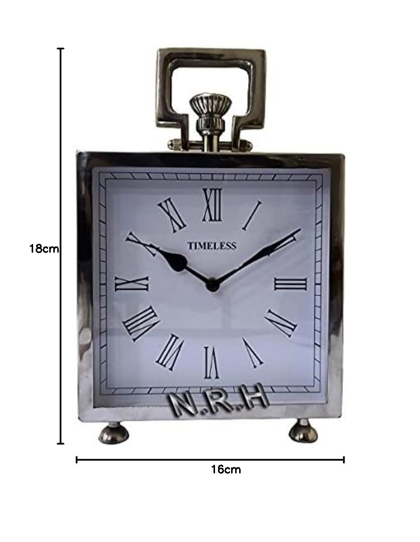 Nautical Replica Hub Reloj de escritorio para dormitorio, mesita de noche, decoración del hogar, reloj de acero con acabado cromado