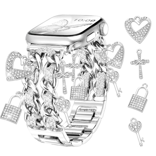 G-ficu Bling Metal Band for Apple Watch Bands for Women Silver by G-ficu - Used condition - US$16.14