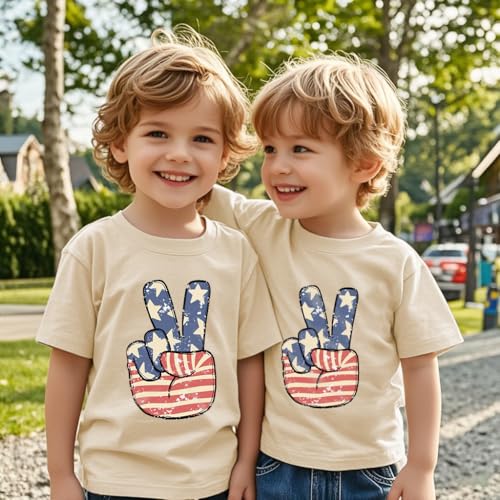 Boys American Flag Shirts 4th of July T-Shirt Toddler Girls Patriotic Independence Day Tops Tees 2-7 Years4