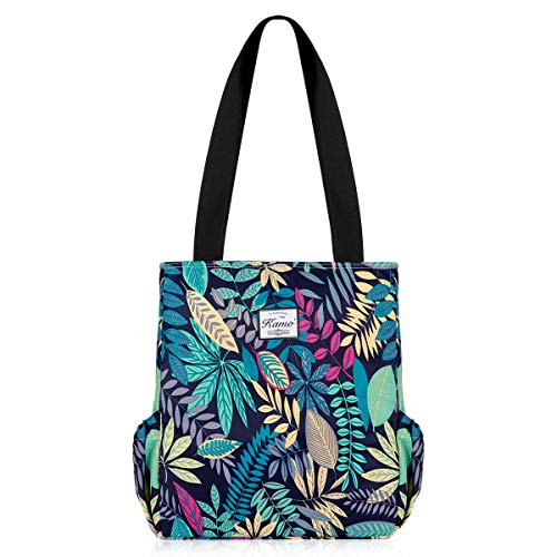 Image of KAMO Floral Tote Bag - Waterproof Lightweight Handbags Travel Shoulder Bag for Hiking Yoga Gym Swimming Travel Beach