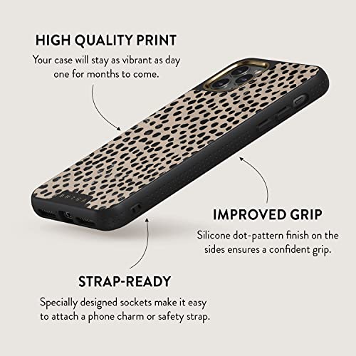 Burga Phone Case Compatible With Iphone 11 Pro Max - Black Polka Dots Pattern - Cute But Tough With Cloudguard 2-In-1 Defense System - Luxury Iphone 11 Pro Max Protective Scratch-Resistant Hard Case #TOP4