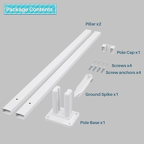 Miniatura 6 de Coarbor Panel de valla de vinilo de 46 x 36 pulgadas, 2 paneles de valla decorativa de jardín para patio, valla de vinilo al aire libre, barrera