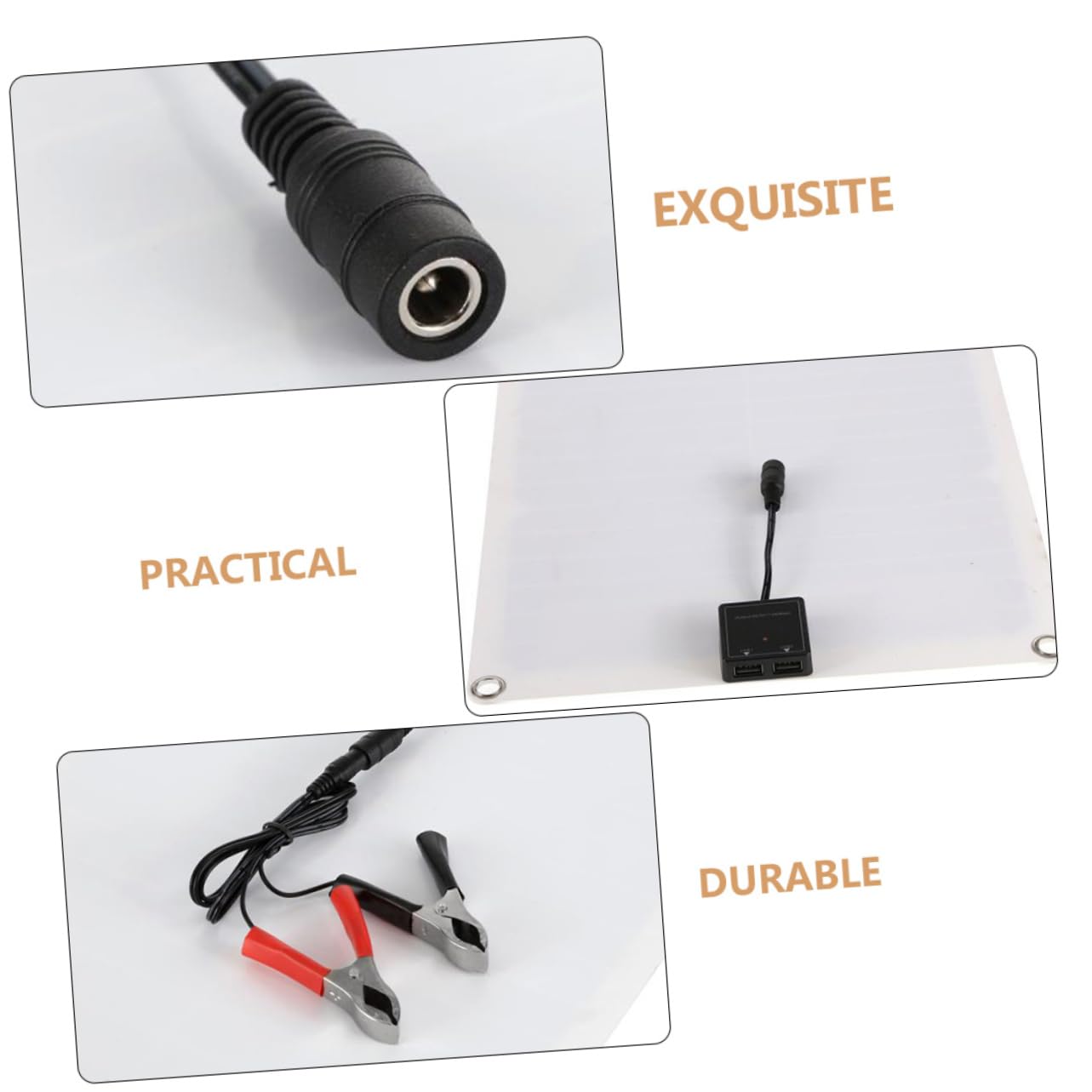 ibasenice Cargador Solar Kit De Panel Solar Para Autocaravanas Panel Portátil Dc Con Doble Puerto Usb De Energía Para Camping Barcos y