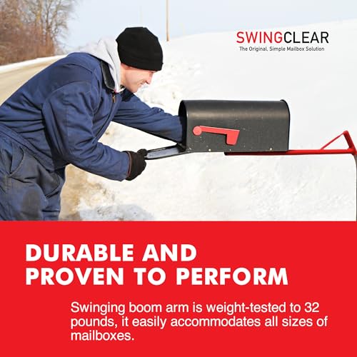 SwingClear, Mailbox Support Post with Swinging Boom Arm, No Dig Mailbox Post, Galvanized Steel Post, Ideal for Both Rural and Residential, for All Mailbox Types, Mailbox Sold Separately, 40 inch - Thumbnail 7