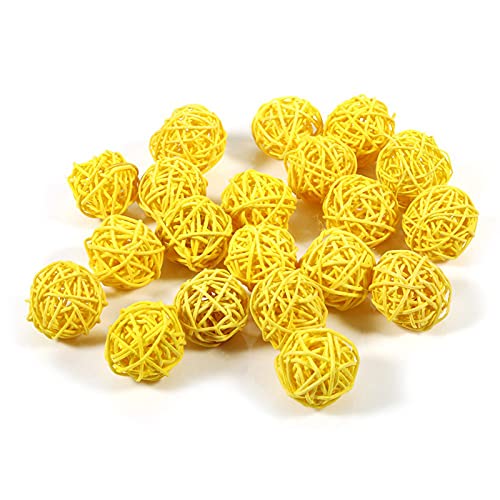 Joyzan Wicker Rattan Balls, 20PCS Decorative Natural Ball Centerpiece Bowls Orbs Vase Fillers Twig Spheres Table Decoration Hanging DIY Home Decor Coffee Halloween Christmas Craft Wedding Potpourri