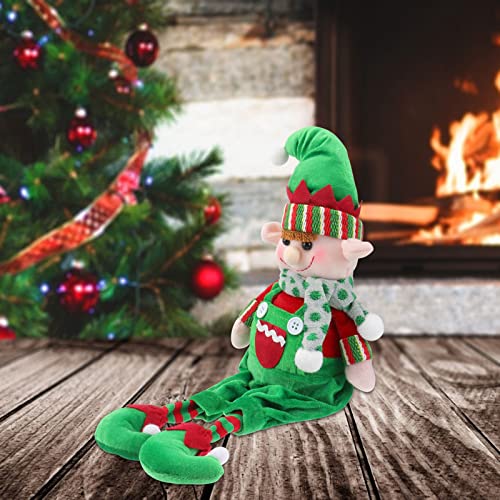 TOYANDONA Topo de árvore de Natal Elfo Papai Noel Gnomo grande enfeite de árvore para Natal feriado