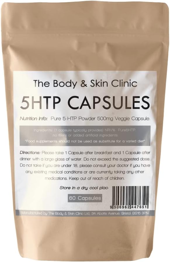 5HTP – 60 Capsules – extracted from 500mg of Griffonia Seed per Capsule, Providing Pure Source of 5-HTP – Herbal Pills to Promote Healthy Sleeping, Mood and Relaxation
