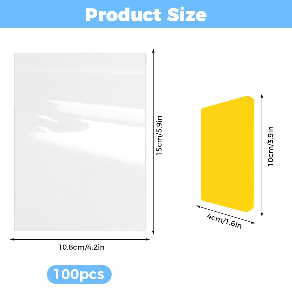 100 Piezas Hojas Laminadas Autosellantes,Hojas de Laminación A6,con Espatula Láminas Películas Laminadas Autoadhesivas para Fotos,Tarjetas de Visita,Copias,Documentos (No Se Requiere Maquinaria)