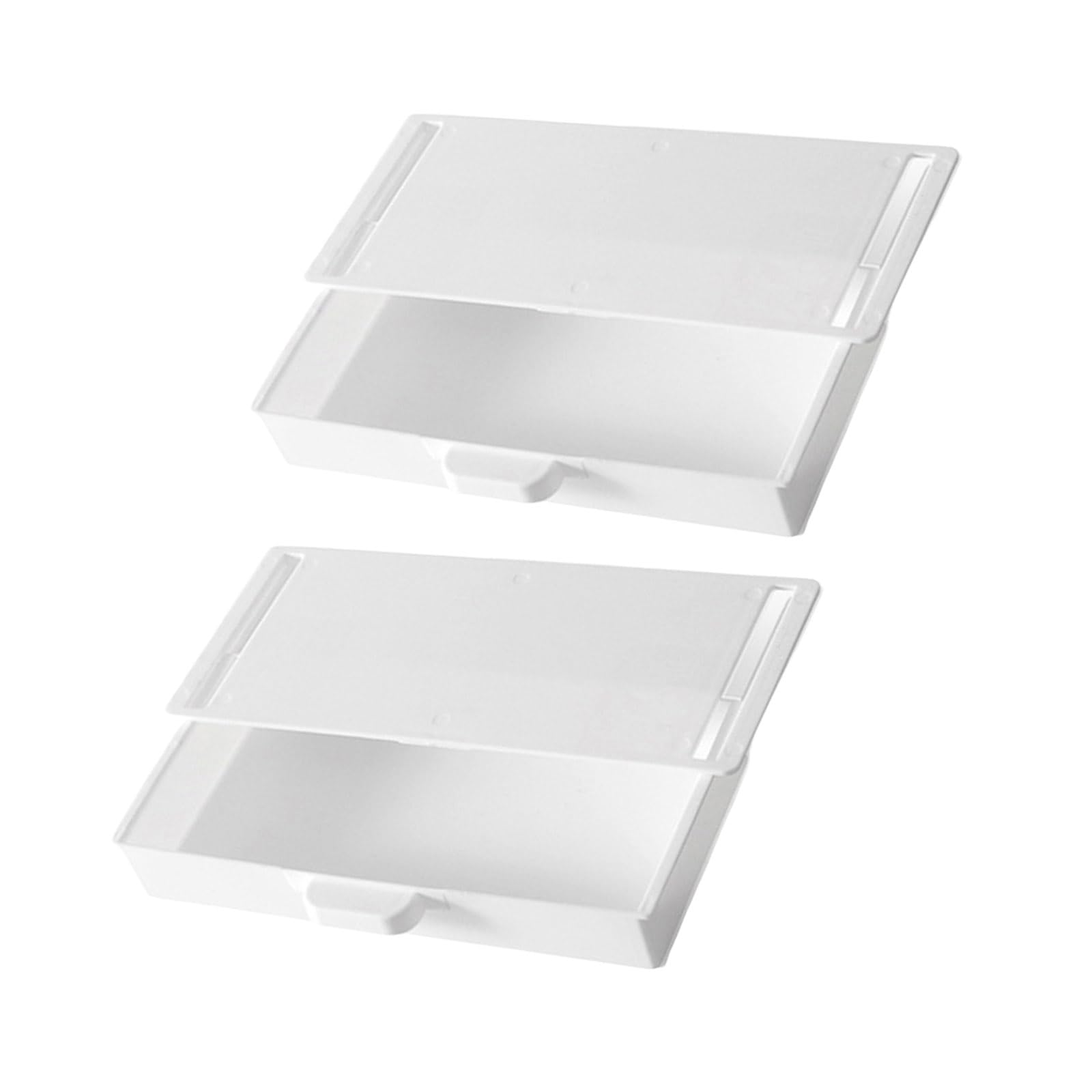 Piceioep Of 2 Concealed Adhesive Backed Storage Trays Space Efficient Under Desk Organizers Drawer Tray Stick on Planner