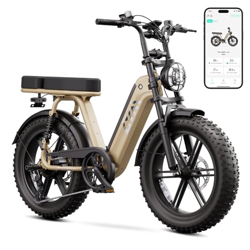 Image of TST Electric Bike for Adults, 1500W Peak Motor Ebike with 48V 15Ah Built-in Battery, 60 Miles Range 28 MPH Electric Bicycle, 20 inch Fat Tire Step-Thru E Bike with Rear Seat