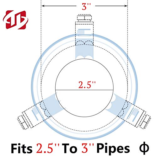 Tritrust Exhaust Tip, 2.5-3 Inch Inlet Adjustable,Fit 2.5''/2.75''/3'' Outer Diameter Tailpipe, 4.5'' Outlet 7'' Long Muffler Tip, Black Powder Coated Stainless Steel Tail Tip #TOP4