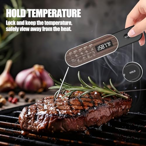 Image of Wirelss Meat Thermometer with 1 Phobe, TEMMIO Grill Food Thermometer | Ultra-fast 0.5s Instant Read, Digital Backlit Screen, NIST ±0.5F Accuracy, IP67 Waterproof, BBQ Smoker Grill Oven