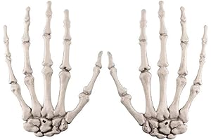 1 Pairs Halloween Skeleton Hands Plastic Hand Skeleton Model, A Spooky Halloween Treat for Anyone!