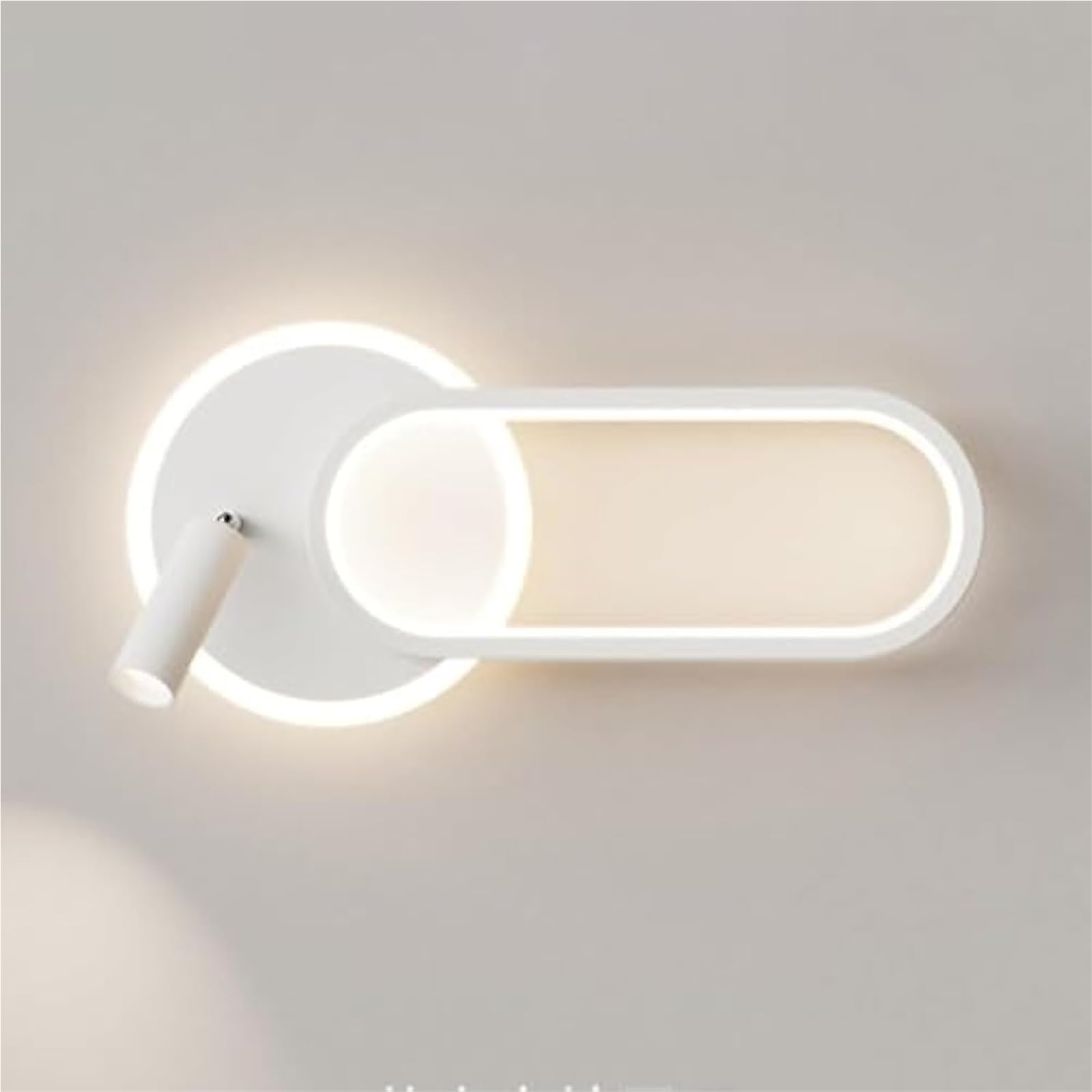 HCZKIUJY Modern Wall Sconce LED Wall Mount Reading Light White Indoor Long Wall Lamp, Adjustable Wall Spotlight Headboard Sconces, for Living Room