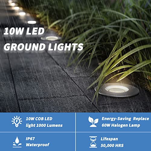 Eaglod Led Low Voltage Landscape Lights 10W Led Well Lights, Outdoor In-Ground Lights 12V/24V Landscape Lighting With Wire Connectors,Ip67 Waterproof For Garden Up Lights,Yard(8Pack 2700K) #TOP3