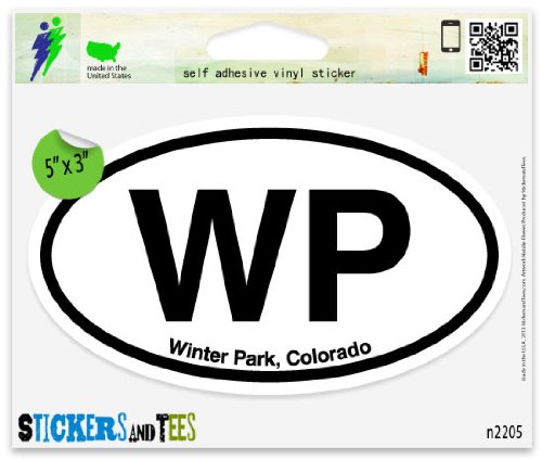 WP Winter Park Colorado Oval Car Sticker Indoor Outdoor 5" x 3"
