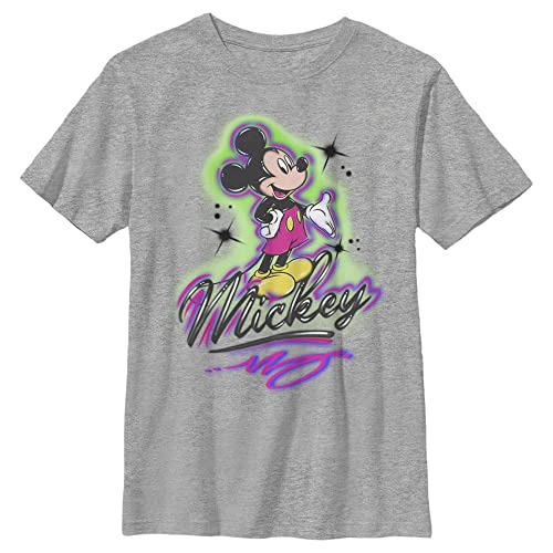 Disney Characters Airbrush Mickey Boy's Heather Crew Tee