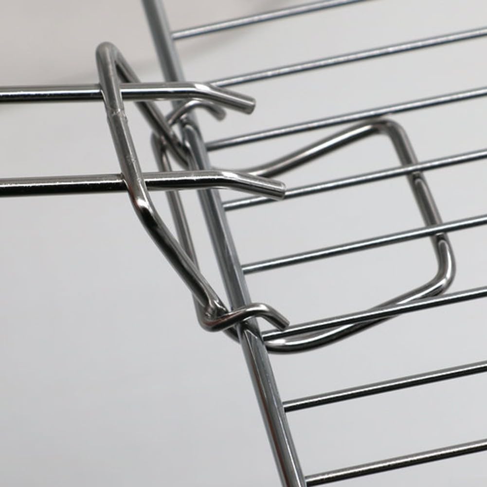 Robuster Grillrostheber aus Edelstahl mit abnehmbarem Griff für sichere Handhabung von heißen Grillplatten auf Holzkohlegrills und Outdooröfen silber