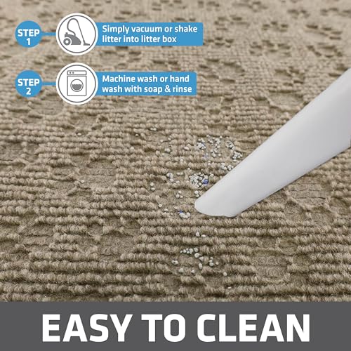 Image of Drymate Cat Litter Box Mat, Litter Trapping Mat, Waterproof, Urine-Proof, Absorbent, Machine Washable, Soft on Paws, Contains Mess, Protects Floors, Kitten Supplies, Tan, 28x36 XL